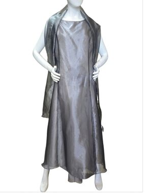 Dave & Johnny Elegant Silver Evening Dress Sz 20